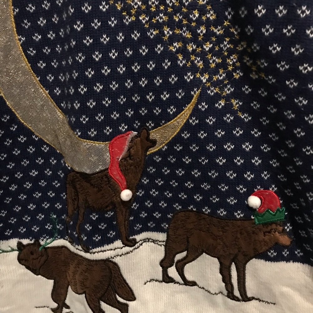 Holiday time wolf sweater size 2xl